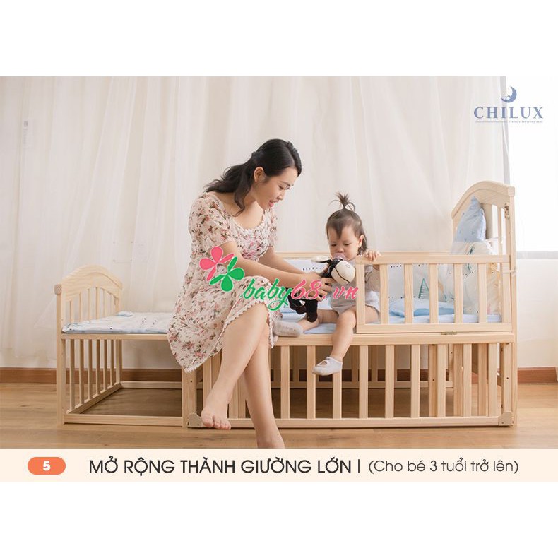 Nôi cũi giường thông minh Chilux NC1-1 có 6 chế độ đa năng