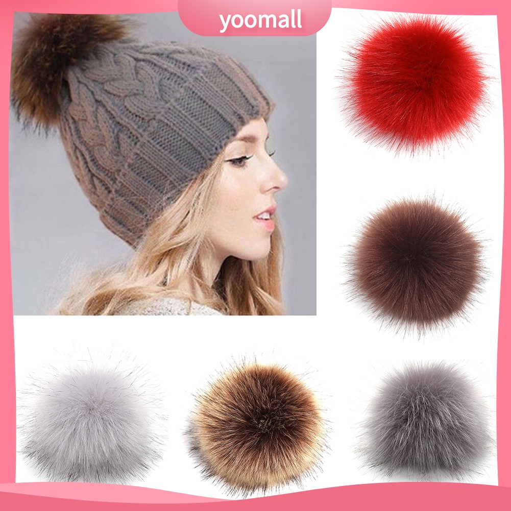 Quả Cầu Lông Xù Nhân Tạo Kích Thước 12cm Dùng Để Trang Trí Túi Xách / Giày / Nón / Túi Xách