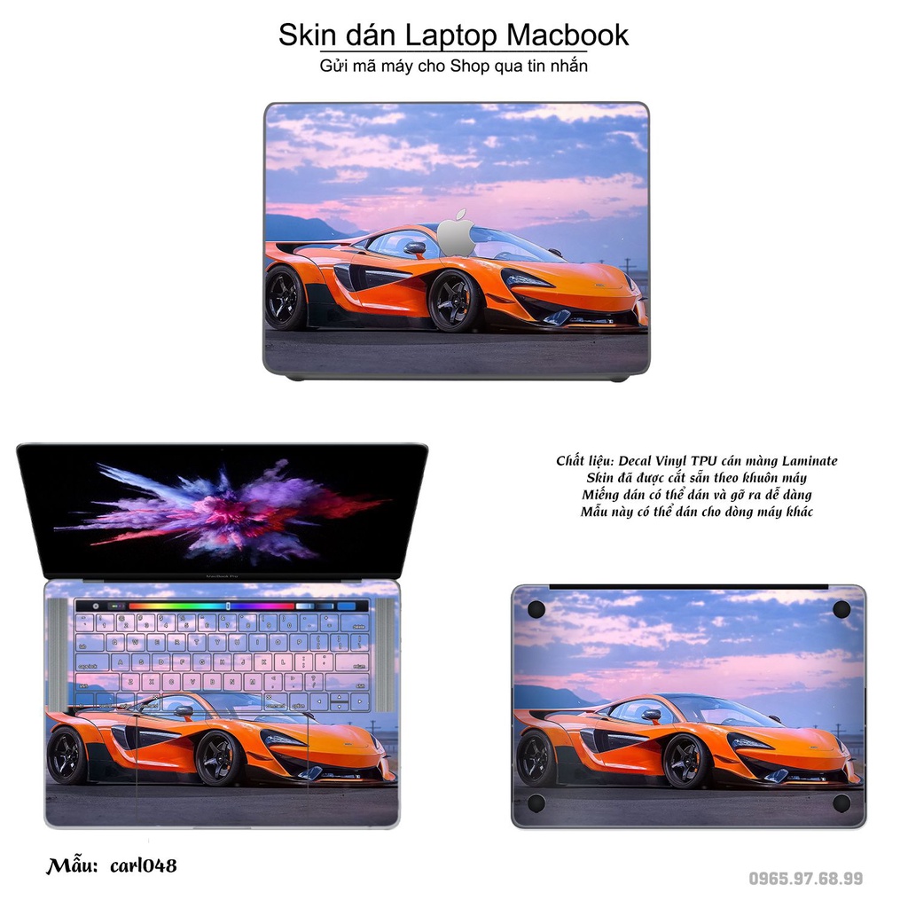 Skin dán Macbook mẫu xe hơi (đã cắt sẵn, inbox mã máy cho shop)