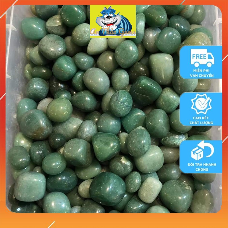 Viên Sỏi Màu Xanh Ngọc Thiên Nhiên - Đá Phong Thuỷ Trang Trí Nhà Cửa, Thả Bể Cá