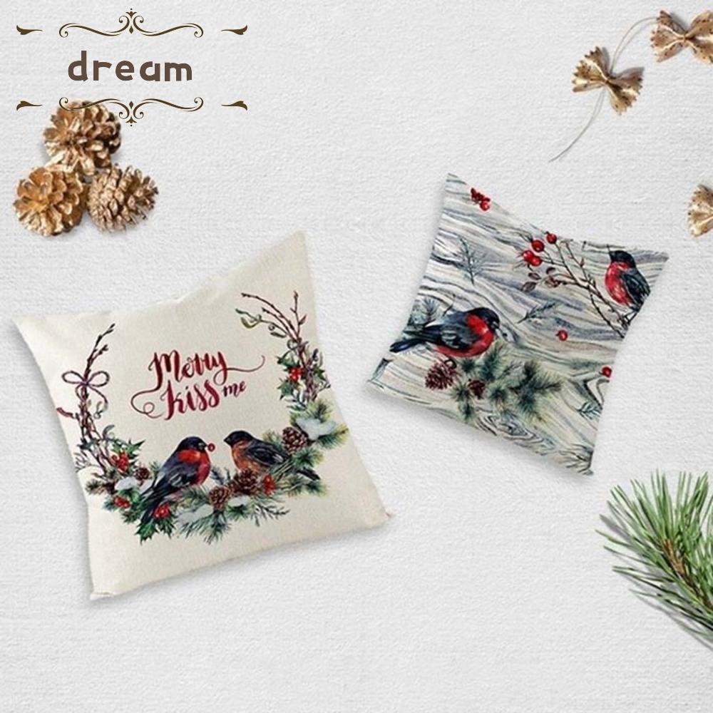 【DREAMLIFE】18 Christmas Cushion Cover Pillow Case Cotton Linen Xmas Sofa Throw Decor - New