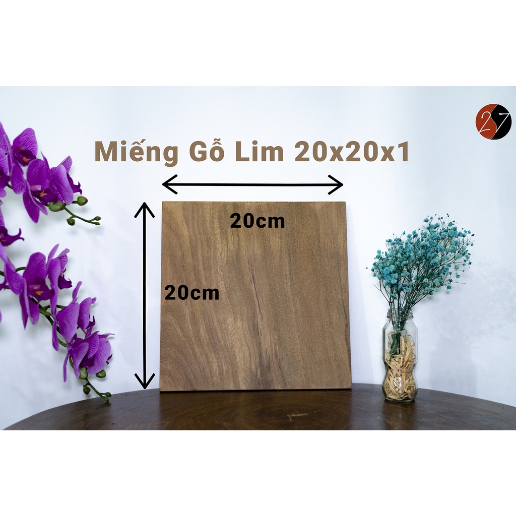 Miếng Gỗ Lim Vuông Dày 1cm  đã bào 4 mặt