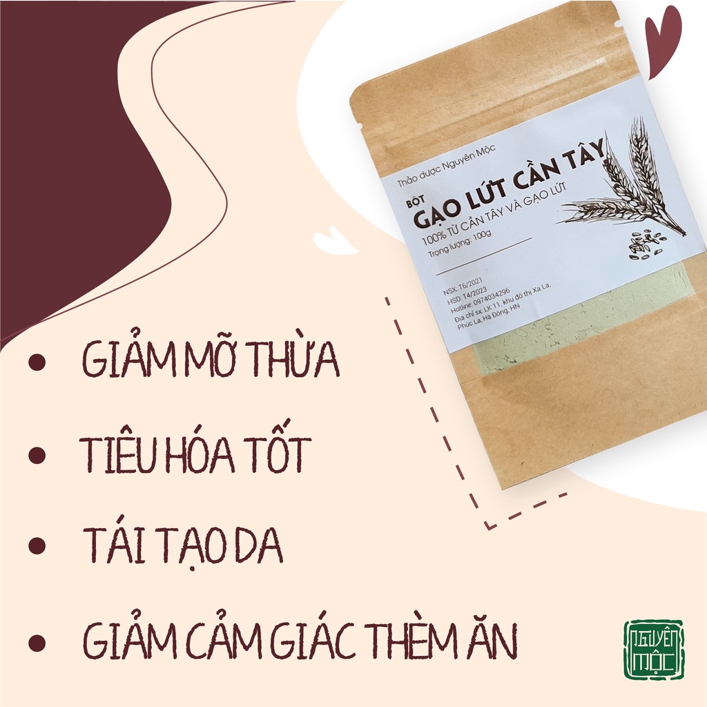 [Giá Dùng Thử] Bột gạo lứt cần tây hỗ trợ giảm mỡ thừa tiêu hóa tốt giảm cảm giác thèm ăn tái tạo da sáng da