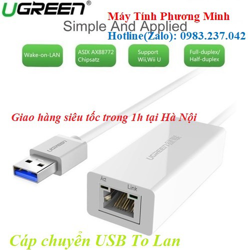 USB 2.0 to Lan RJ45 dành cho PC, Macbook _Hàng chính hãng bảo hành 18 tháng