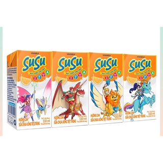 Sữa chua uống SuSu IQ Hương Cam - Lốc 4 hộp x 110ml