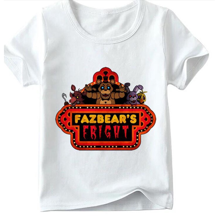NEW 💥 Áo Thun cotton Tay Ngắn In Hoạt Hình Five Nights At Freddy 5 Freddys Thời Trang Mùa Hè Cho Bé