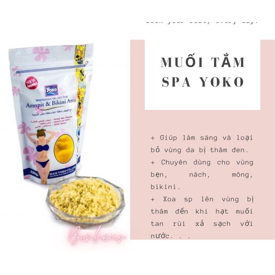 Muối tắm Yoko tẩy tế bào chết làm sáng vùng nách, bikini 220 gram mua sale tại mall hãng THAILAND | BigBuy360 - bigbuy360.vn