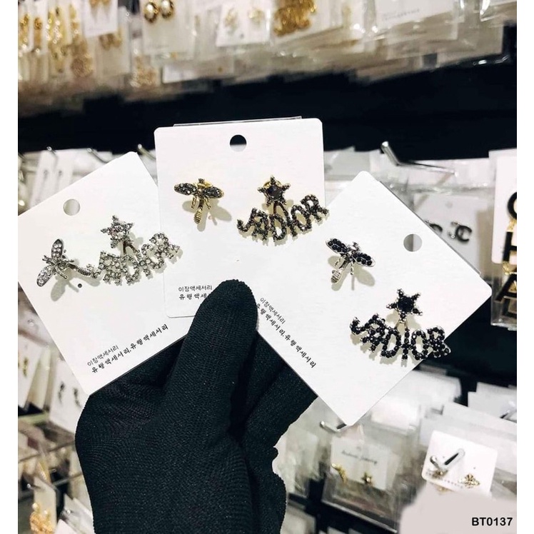 Bông tai nữ đính đá nhân tạo