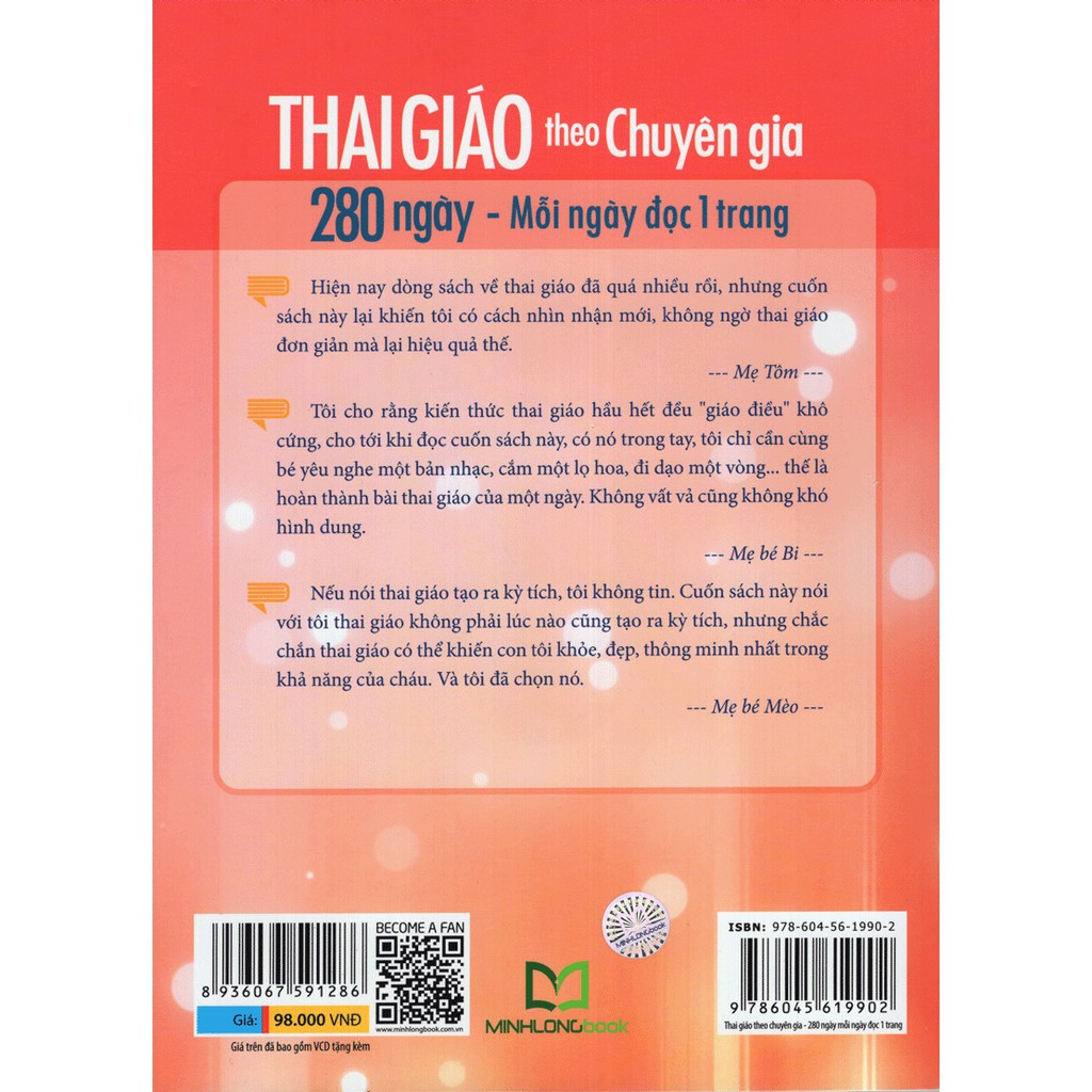 Sách - Thai Giáo Theo Chuyên Gia - 280 Ngày - Mỗi Ngày Đọc Một Trang Tặng Bookmark