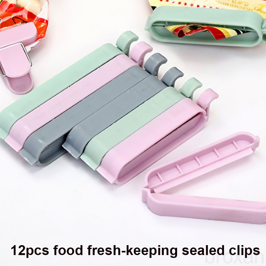 Set 12 kẹp miệng túi bằng nhựa nhiều màu sắc