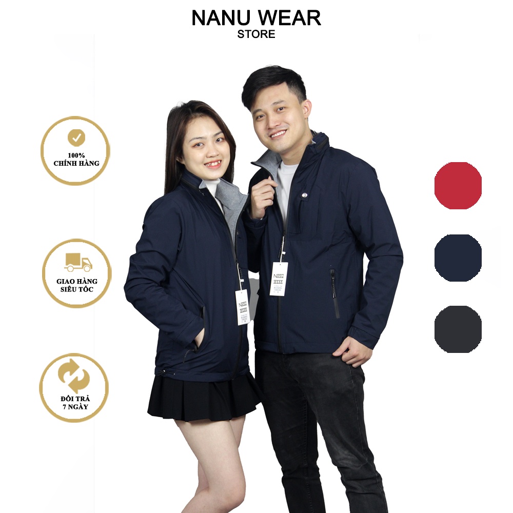Áo khoác 2 mặt túi hộp NANU WEAR chất liệu gió - nỉ