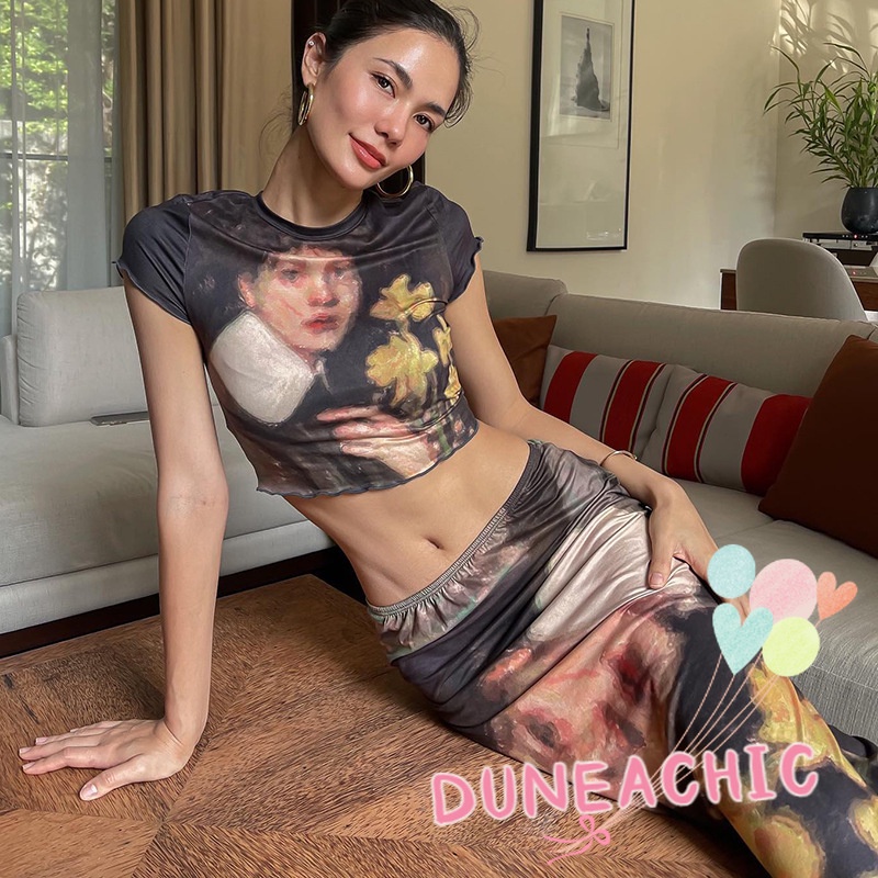 Set Áo Thun 2 Dây + Chân Váy Dài Thời Trang Nữ