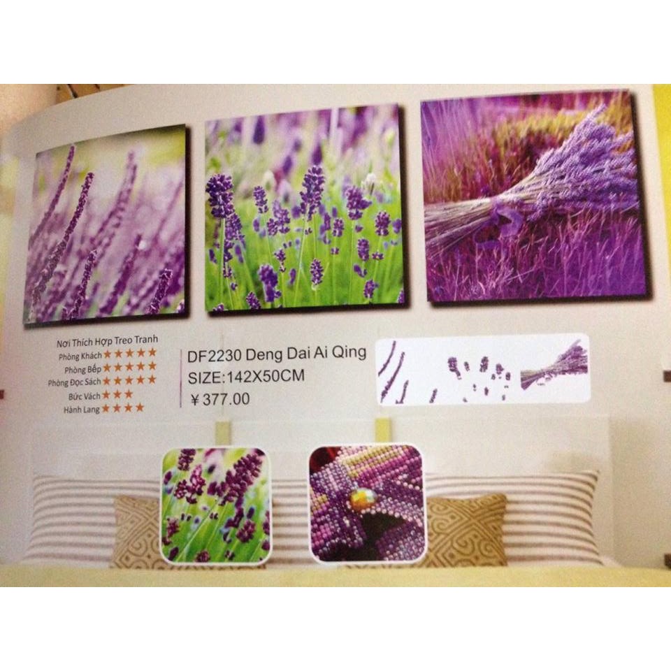 TRANH ĐÍNH ĐÁ HOA LAVENDER DF2230