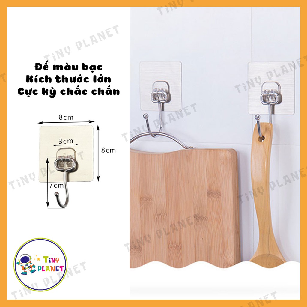 Móc dán inox siêu chắc treo thau chậu đa năng gắn tường