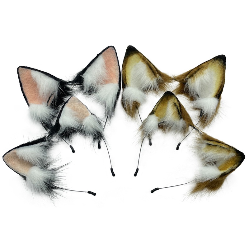 Băng Đô Tai Sói Lông Xù Handmade Hóa Trang Halloween / Giáng Sinh