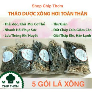 Combo 5 Gói Lá Xông Sản Phụ | Lá Xông Tắm Cho Mẹ Sau Sinh | Thảo Dược Xông Hơi - Shop Chip Thơm