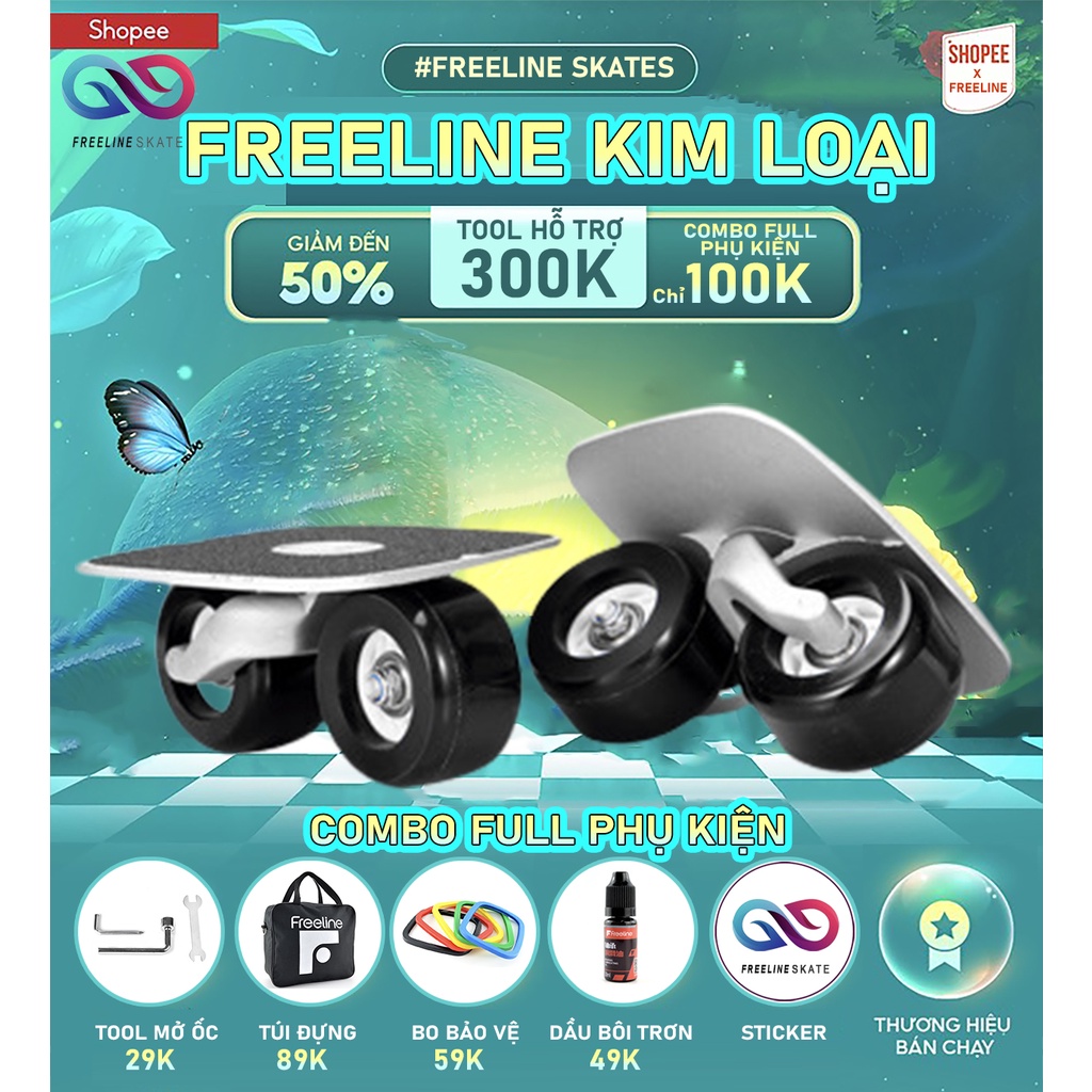 VÁN TRƯỢT FREELINE SKATE KHUNG S CHÍNH HÃNG LOẠI CƠ BẢN CHO NGƯỜI MỚI