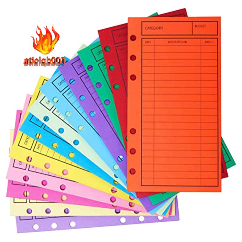 Bộ 12 Phong Bì Đựng Tiền/Thẻ Ngân Hàng Tiết Kiệm Tiền/ Nhiều Màu Sắc Kiểu Dọc