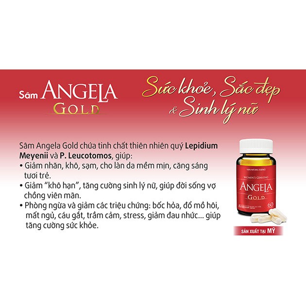 Sâm Angela Gold hộp 60 viên⚡chính hãng⚡nhập khẩu mỹ⚡