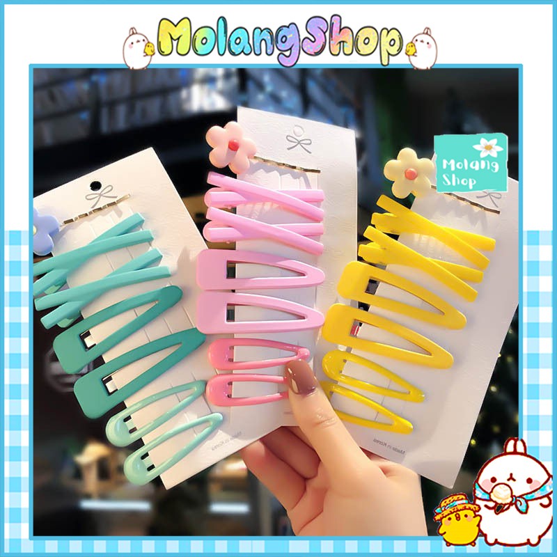 Set 7 Kẹp Tóc Ulzzang Hot Trend Phối Đồ cực chất - Phụ kiện tóc Hàn Quốc MolangShop