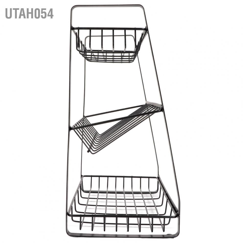 Kệ đựng gia vị 3 tầng bằng sắt màu đen cho nhà bếp