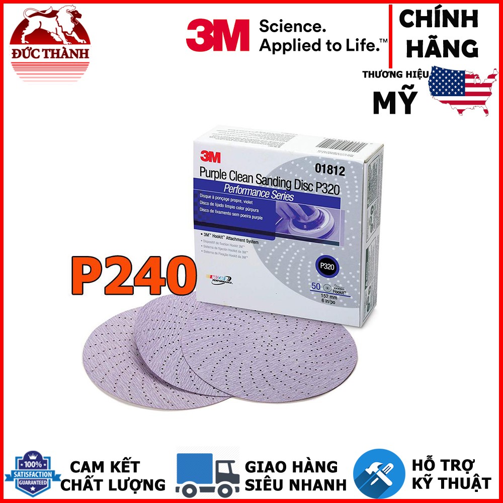 Xấp 5 tờ nhám đĩa 3M độ nhám P240 6in 152mm