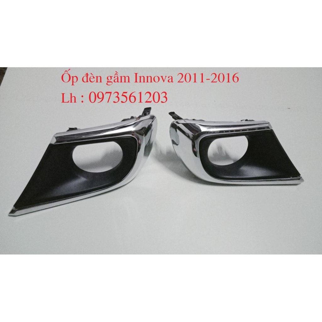 Ốp đèn gầm Innova 2011-2016: Xịn cao cấp, Mạ Crom -tặng vòng xoay hương hoa