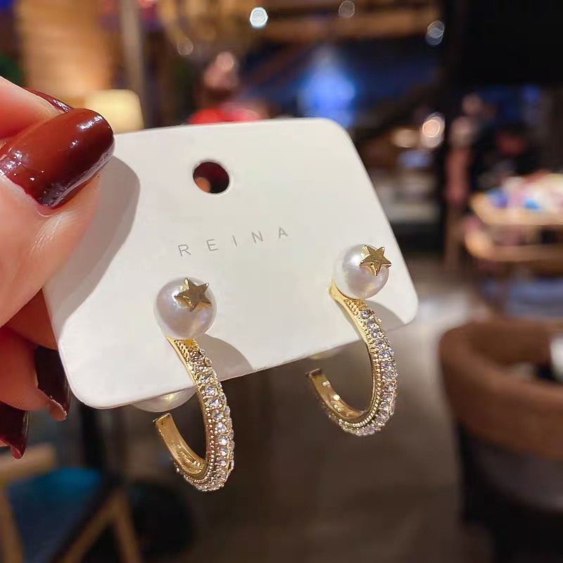 Hoa tai đính hạt cao cấp phong cách thanh lịch - Maben