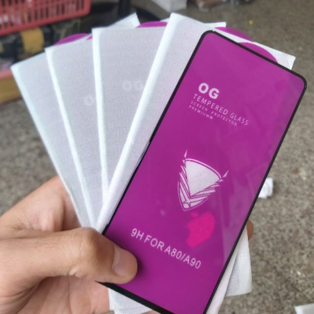 Dán kính cường lực  OG cho Galaxy A80/ A90 2019 Full màn hình siêu chịu lực