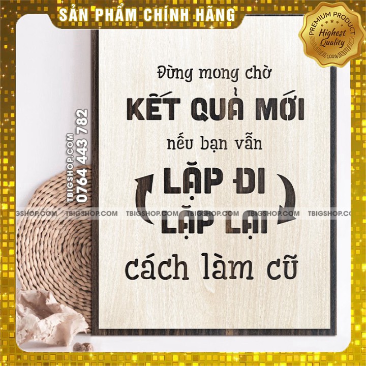Mẫu tranh "đừng mong chờ kế quả mới nếu bạn vẫn lặp đi lặp lại cách làm cũ" - Tran