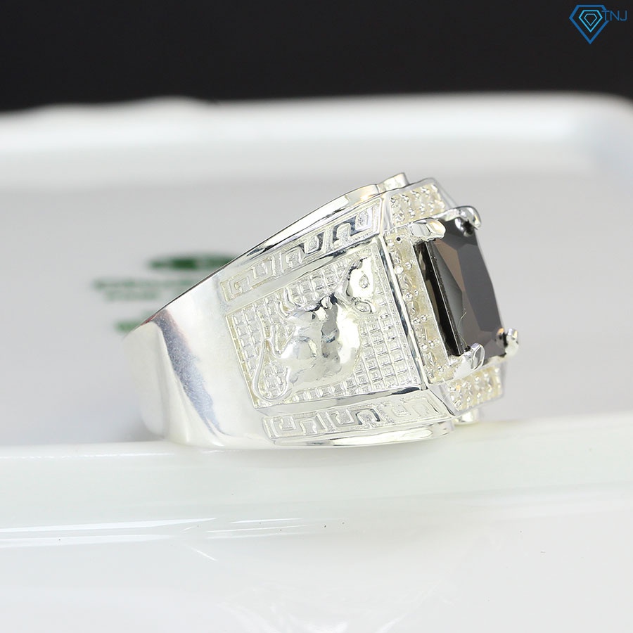 Nhẫn nam bạc đính đá tuổi tý hình con chuột sang trọng NNA0300 - Trang sức TNJ