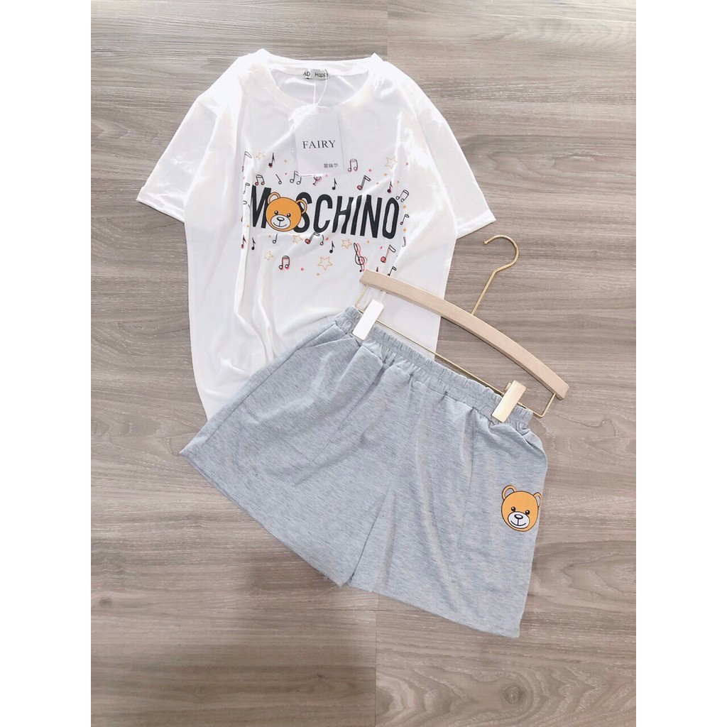 [Đồ bộ cao cấp] 💝 Set Mặc Nhà Moschino Trắng Cho Nữ MT36 - Hàng Bán Shop 💝 | BigBuy360 - bigbuy360.vn