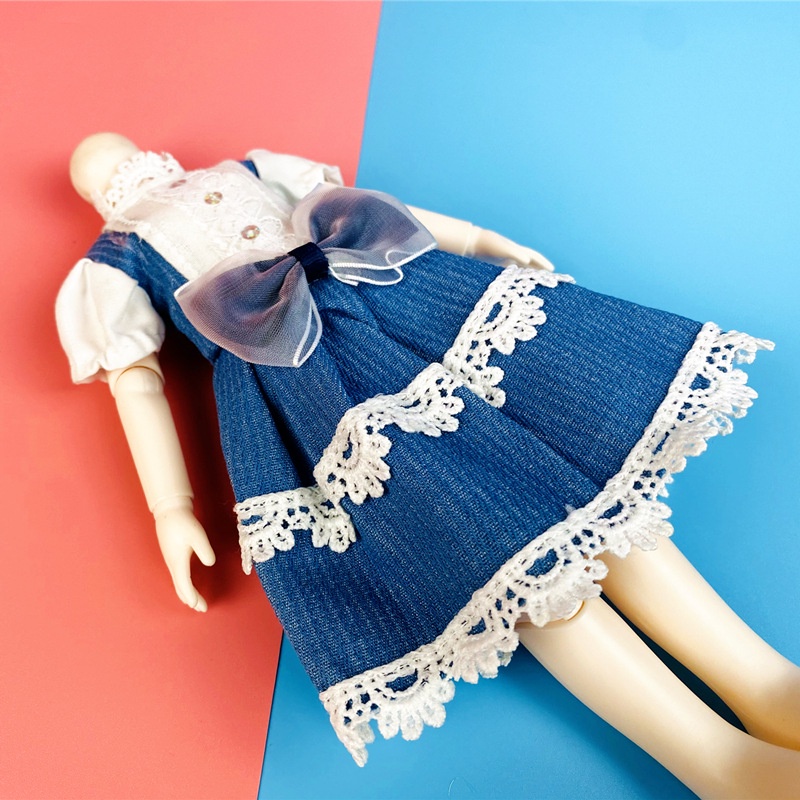 Đầm Lolita Dài 30cm Phối Váy Hoa Dễ Thương Cho Búp Bê Nữ Tỉ Lệ 1/6