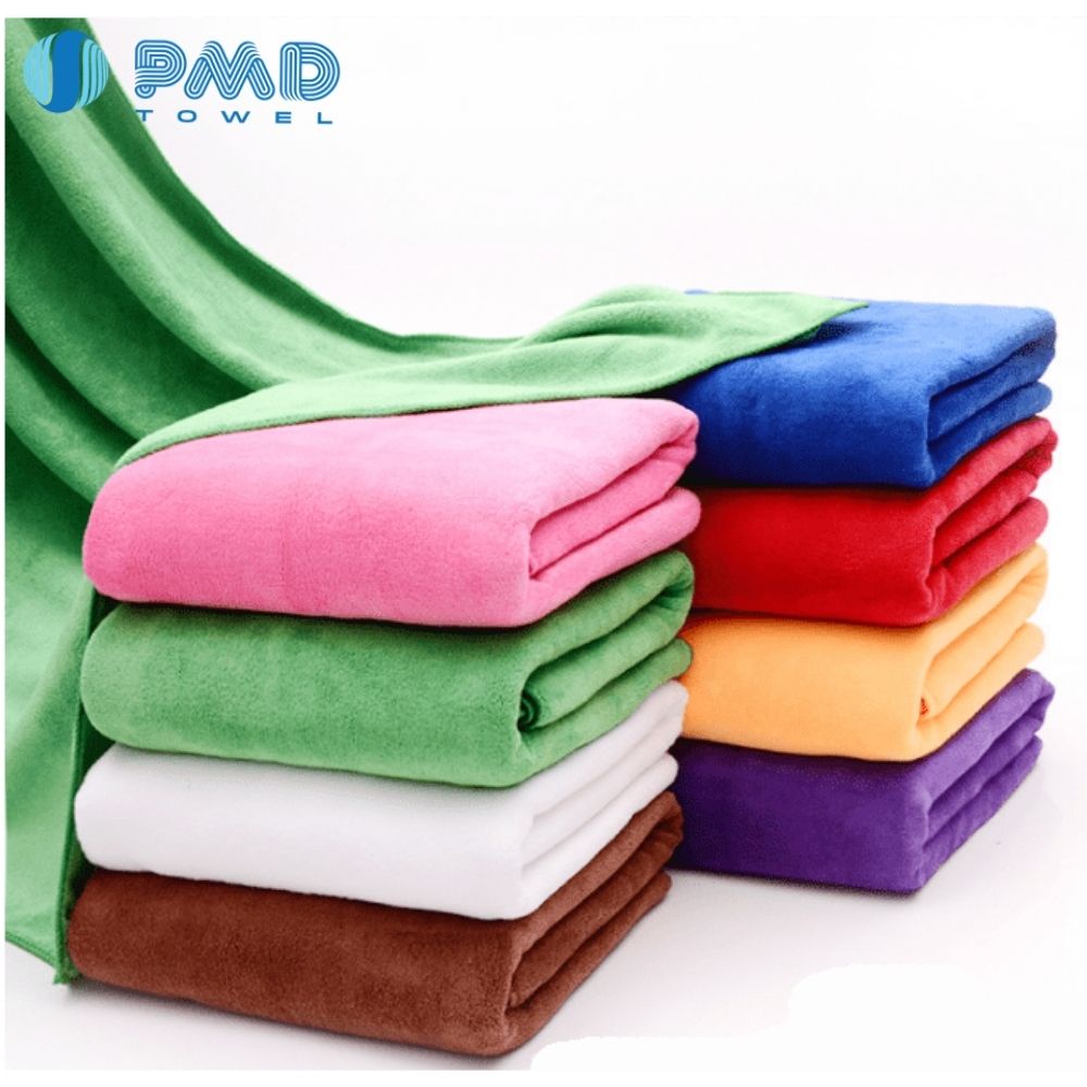 Khăn tắm gội 40x80cm Microfiber hàng dày loại 1 không sổ lông không phai màu kháng khuẩn nhanh khô