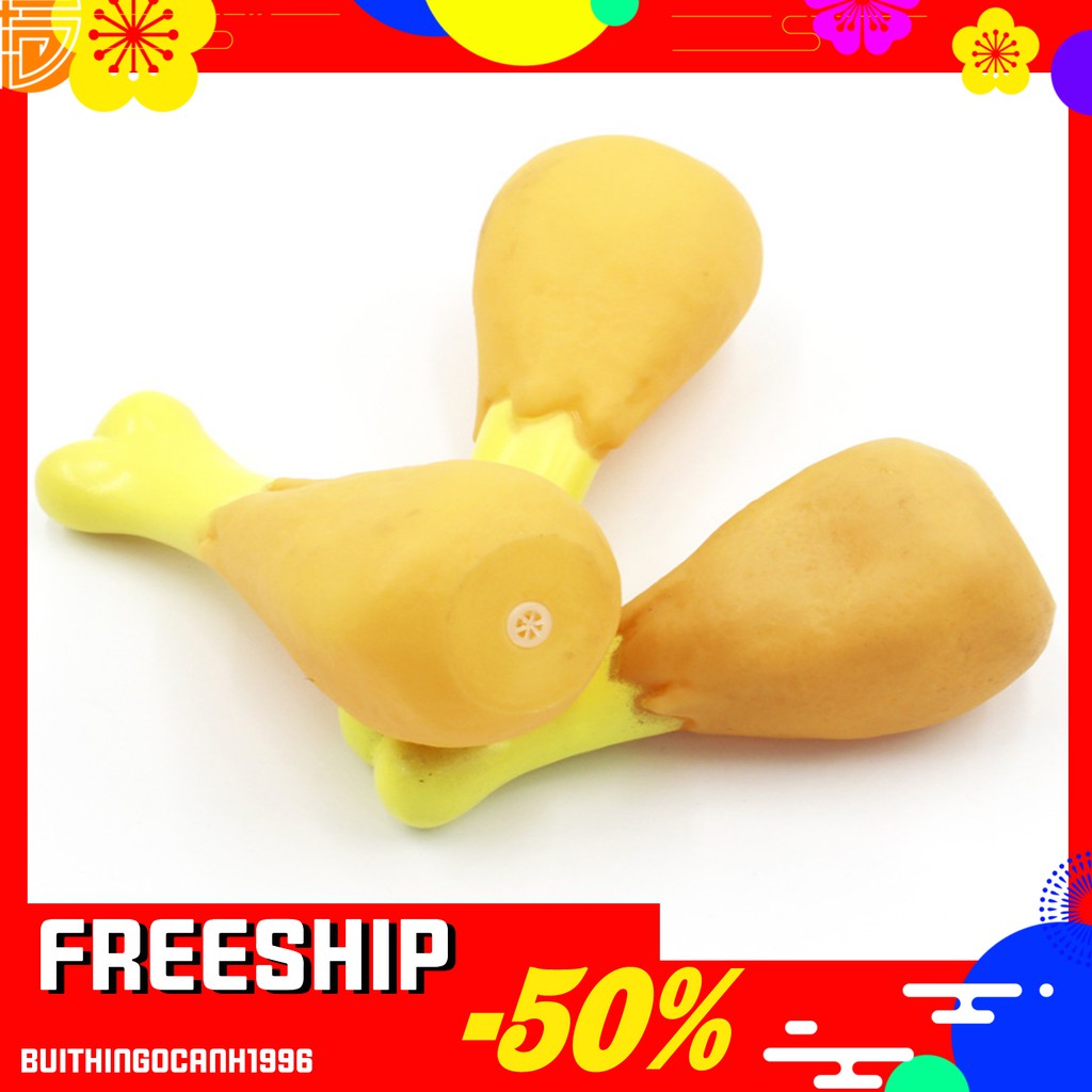 ĐÙI GÀ ĐỒ CHƠI CAO SU TỰ NHIÊN CHO CHÓ MÈO GẶM