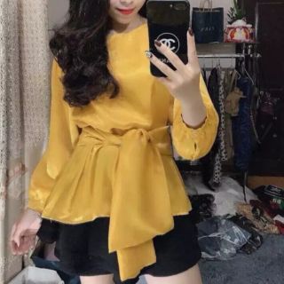 Áo kiểu thắt nơ eo