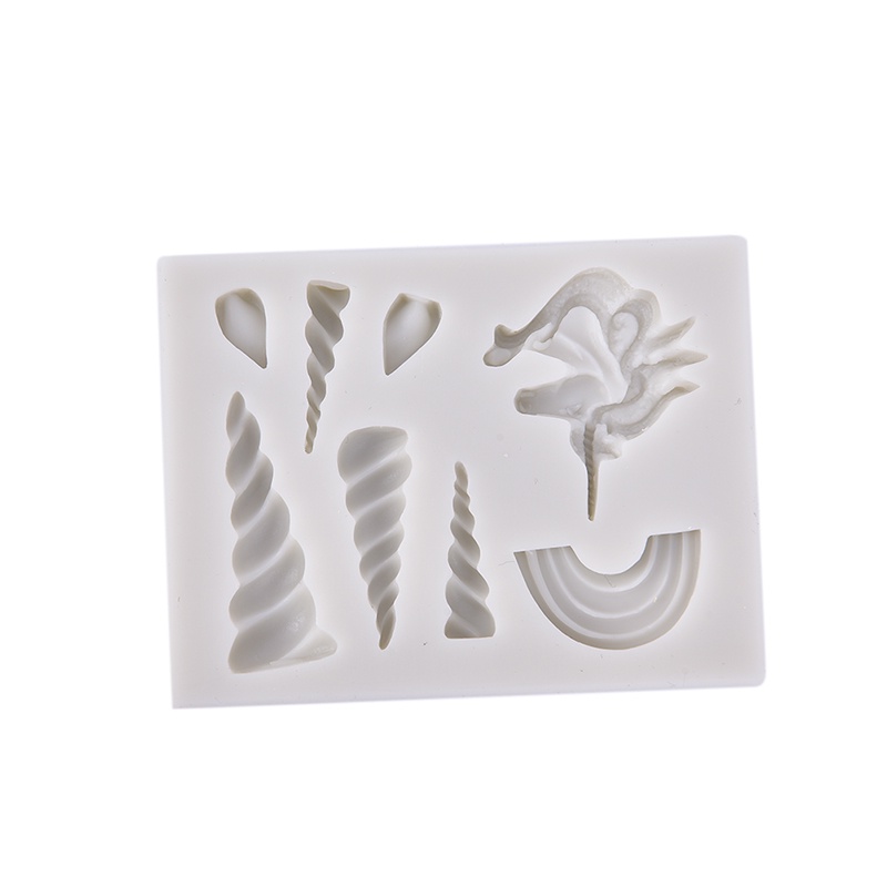 Khuôn Silicone Làm Bánh 3 Ngăn Hình Sừng Kì Lân Sáng Tạo