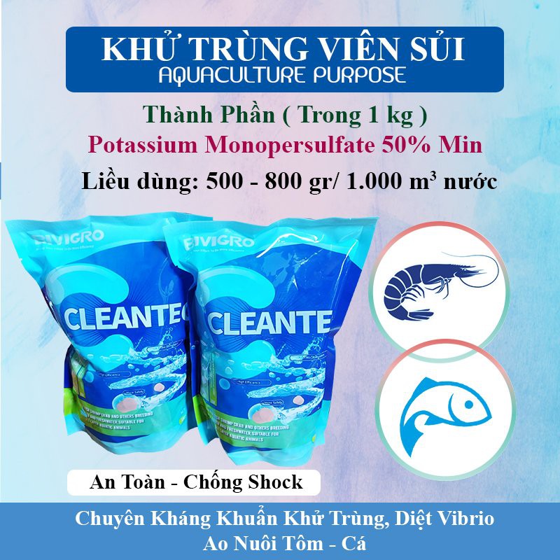 Virkon Viên Nén Nhập Khẩu 1 kg – Thuốc sát trùng chuồng trại, vật nuôi, thú cưng, ao tôm cá