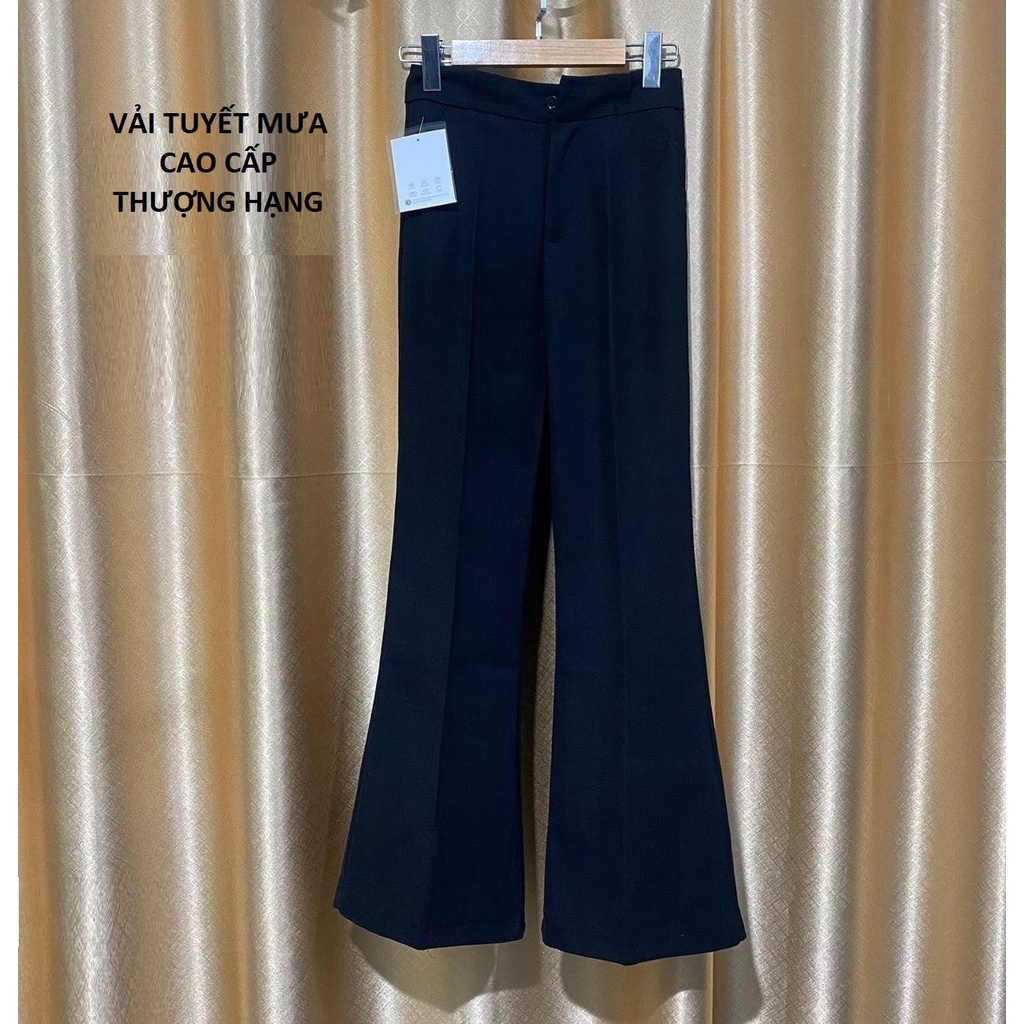 Quần Tây Nữ Công Sở ỐNG LOE, Lưng Cạp Cao Vải Tuyết Mưa Cao Cấp - BT Fashion  QT01