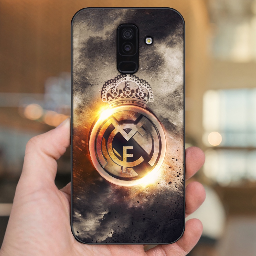 Ốp lưng Samsung A6 Plus viền đen in hình Real Madrid
