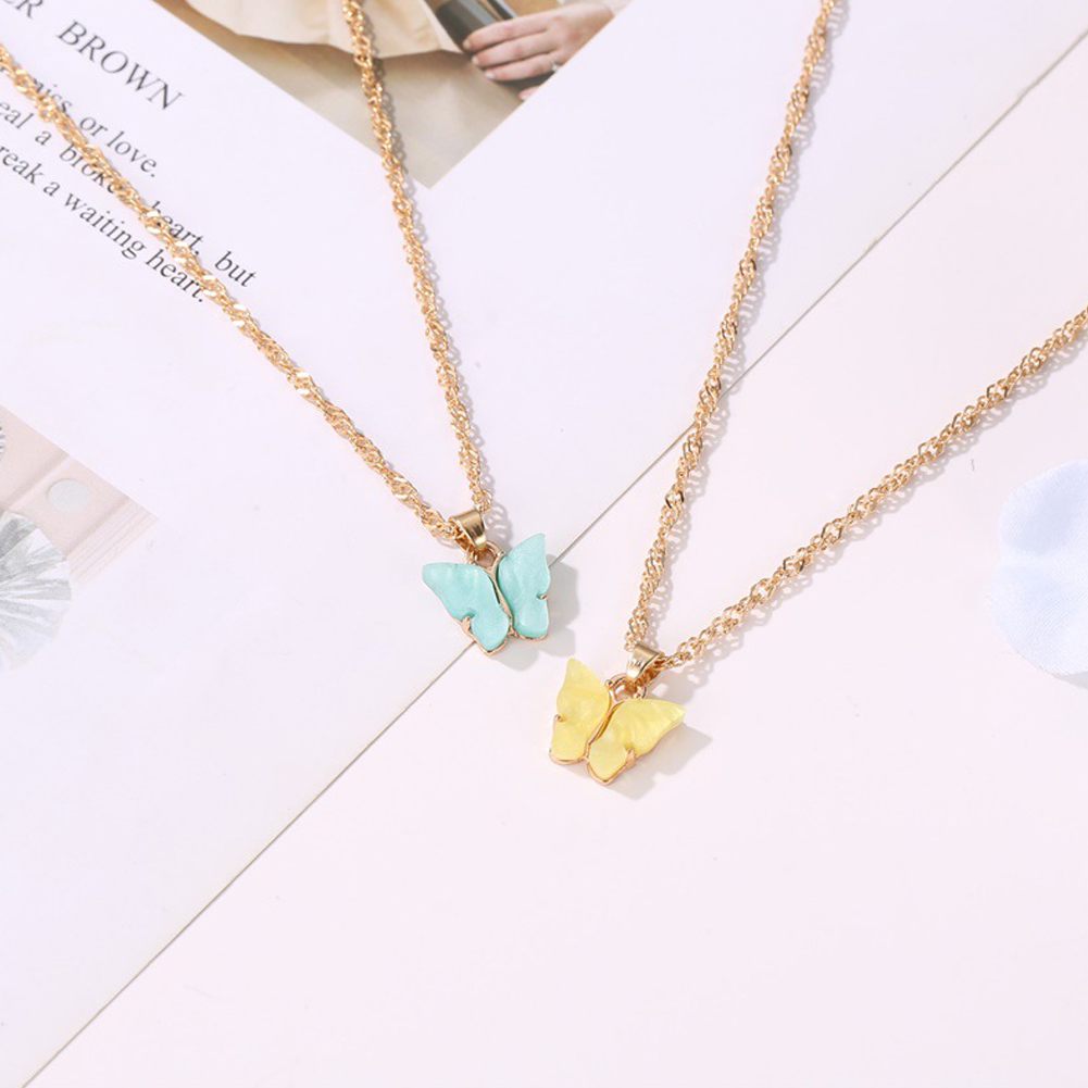BUTTERFLY vòng cổ Mạ Vàng Mặt Hình Bướm Xinh Xắn