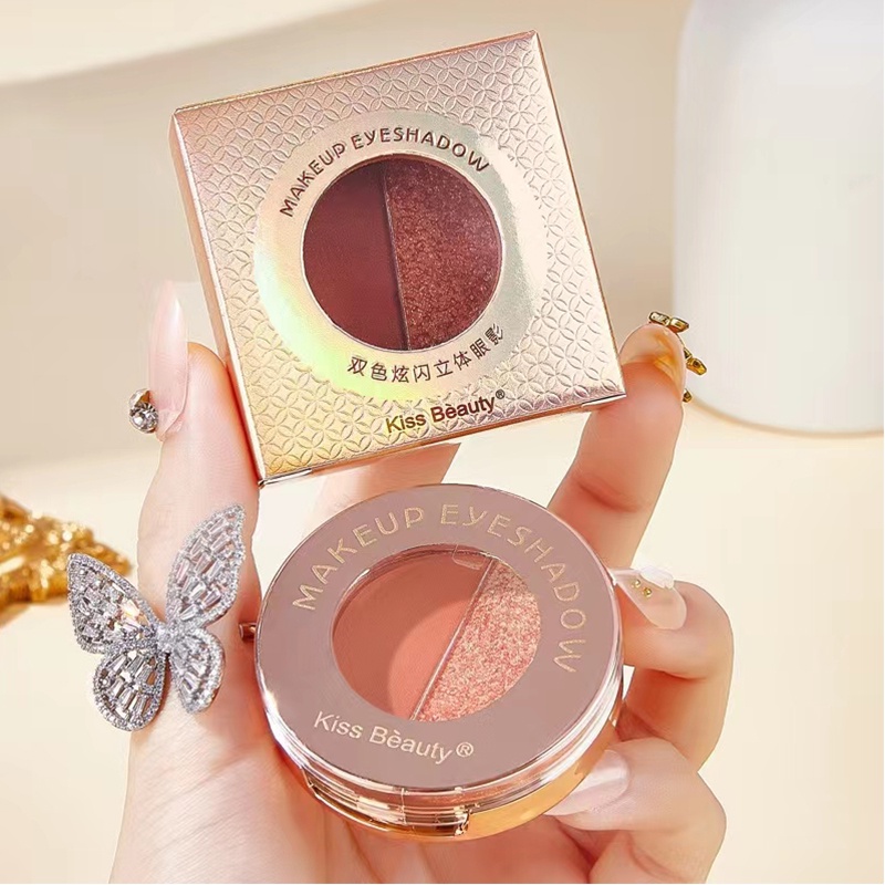 Bảng phấn mắt SUAKE 2 màu sắc tông lì và ánh nhũ 4g chất lượng cao