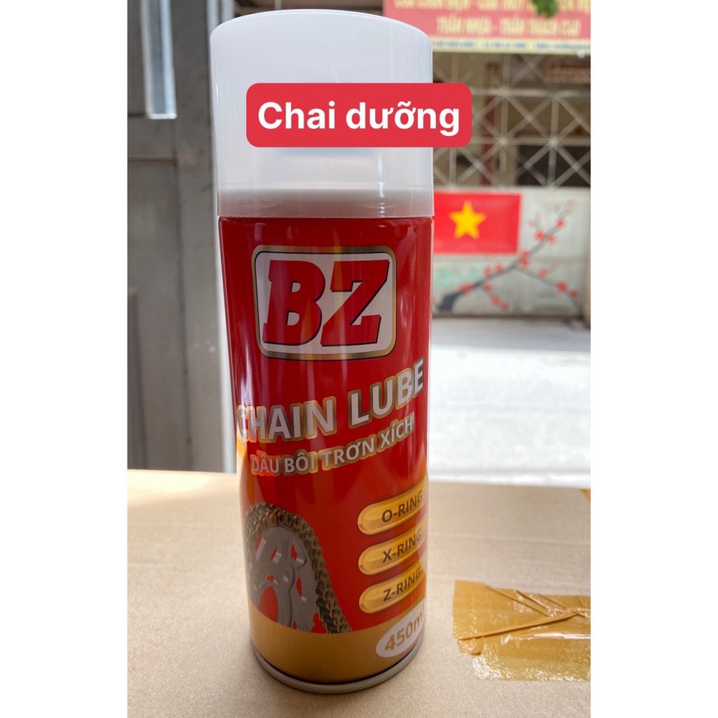 Bộ vệ sinh xích sen BZ gồm Bộ dưỡng sên BZ + Rửa sên BZ + Bàn chải sên 3D