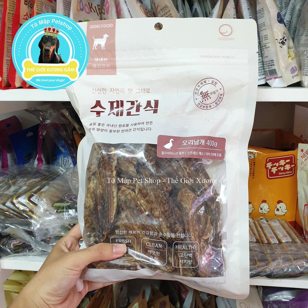 [HSD 2023] SNACK CÁNH VỊT/CỔ VỊT SẤY LẠNH GOODAY HÀN QUỐC CHO CHÓ