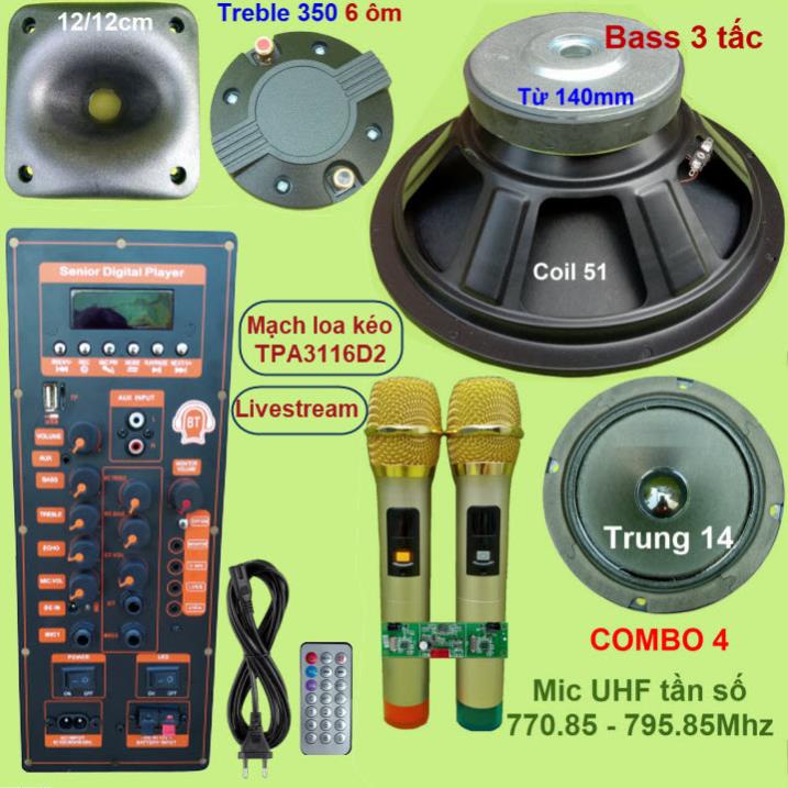 Mạch loa kéo 3 tấc đơn 3 đường tiếng TPA3116D2 150W LIVESTREAM - DSP lập trình chống hú