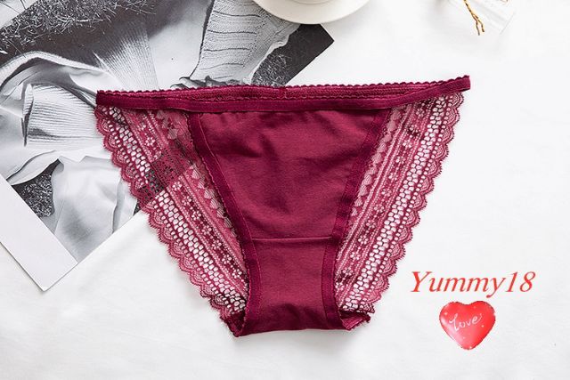 Quần lót cotton phối ren 1 dây hông sexy C96