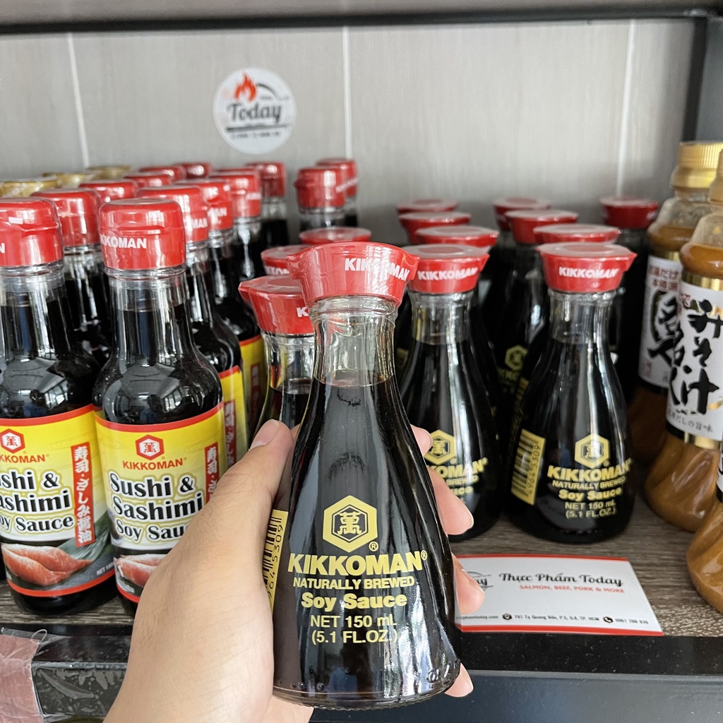 Nước tương Kikkoman hương vị truyền thống Nhật Bản tiện dụng gia đình - Chai thủy tinh 150ML