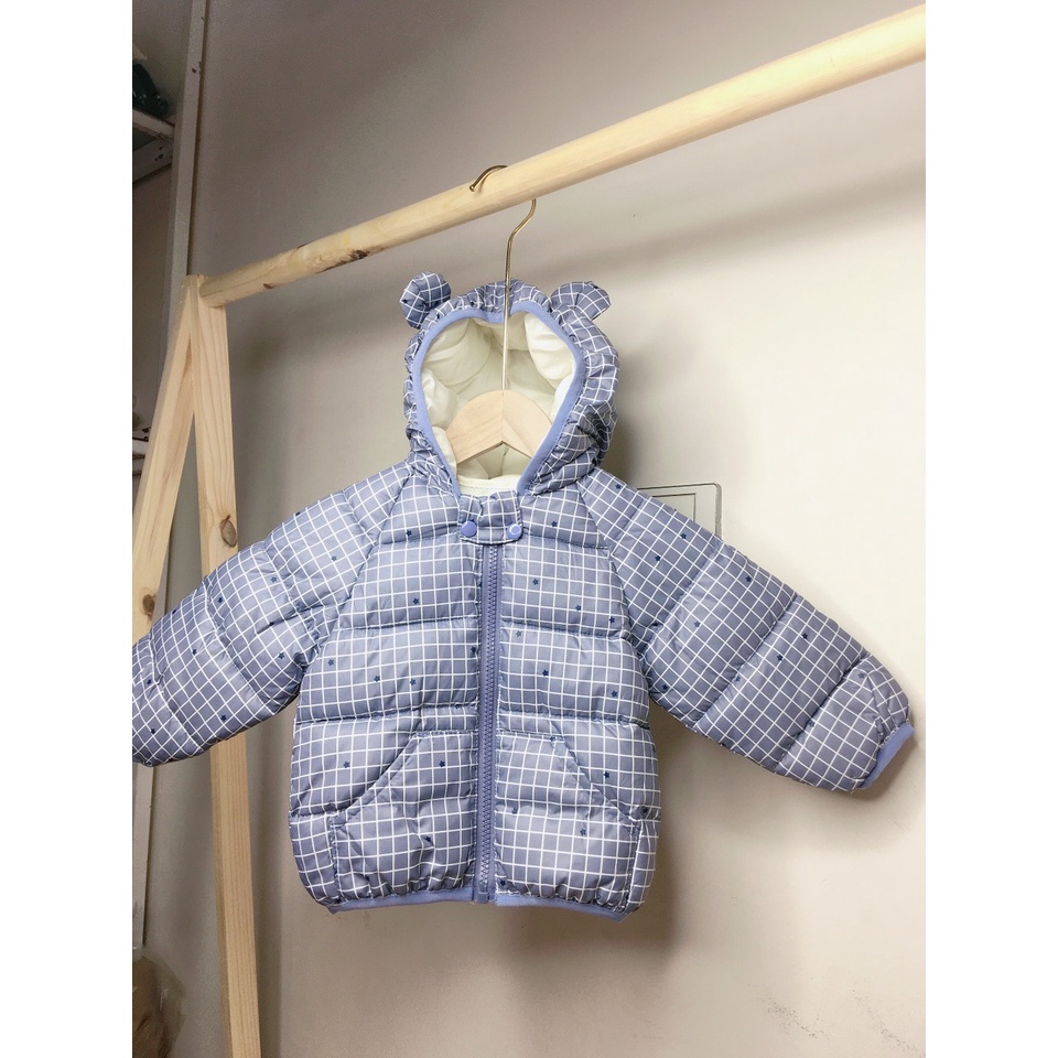 Áo Phao Cho Bé Tai Gấu Chất Siêu Nhẹ Siêu Ấm, Kiểu Dáng Basic Áo Khoác Mùa Đông Cho Bé Trai Bé Gái - CỰC XINH