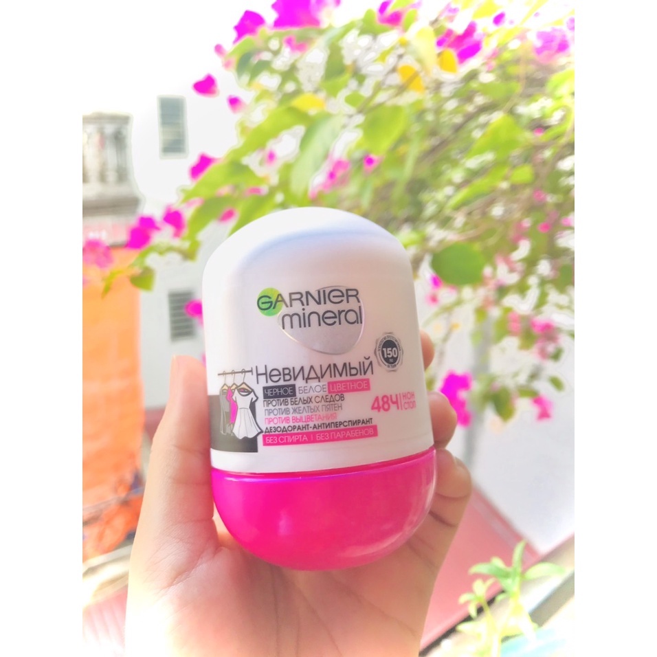 Lăn Khử Mùi Garnier Mineral Invisible 48h Khử Mùi Hôi Nách, Diệt Khuẩn, Giảm Thâm Nách, Giảm Mồ Hôi