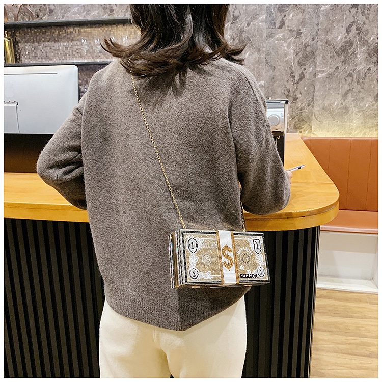 Túi Đeo Chéo Hình Quả Đào Đính Đá Thời Trang Cho Nữ